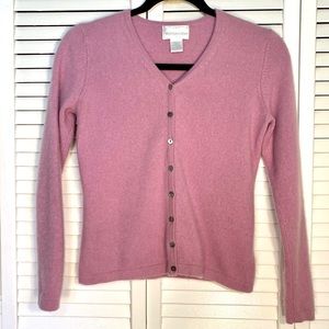 100% Cashmere 2Ply - Worthington - Pink Cardigan Sweater